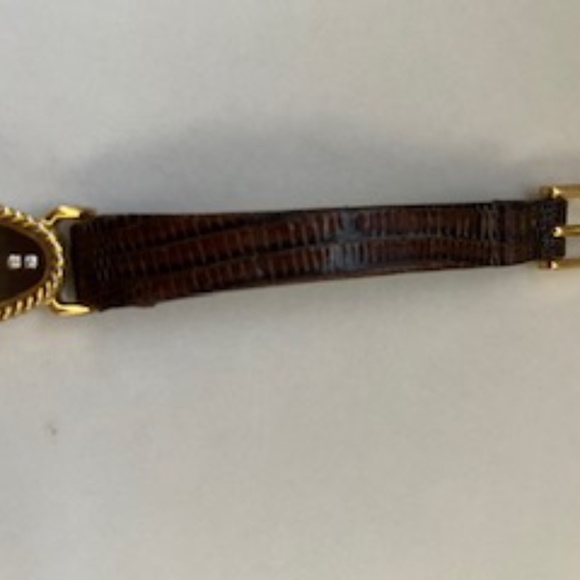 VINTAGE ANNE KLEIN WATCH with new GENUINE LIZARD STRAP - Picture 2 of 7